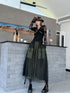 Black Mesh Layered Skirt